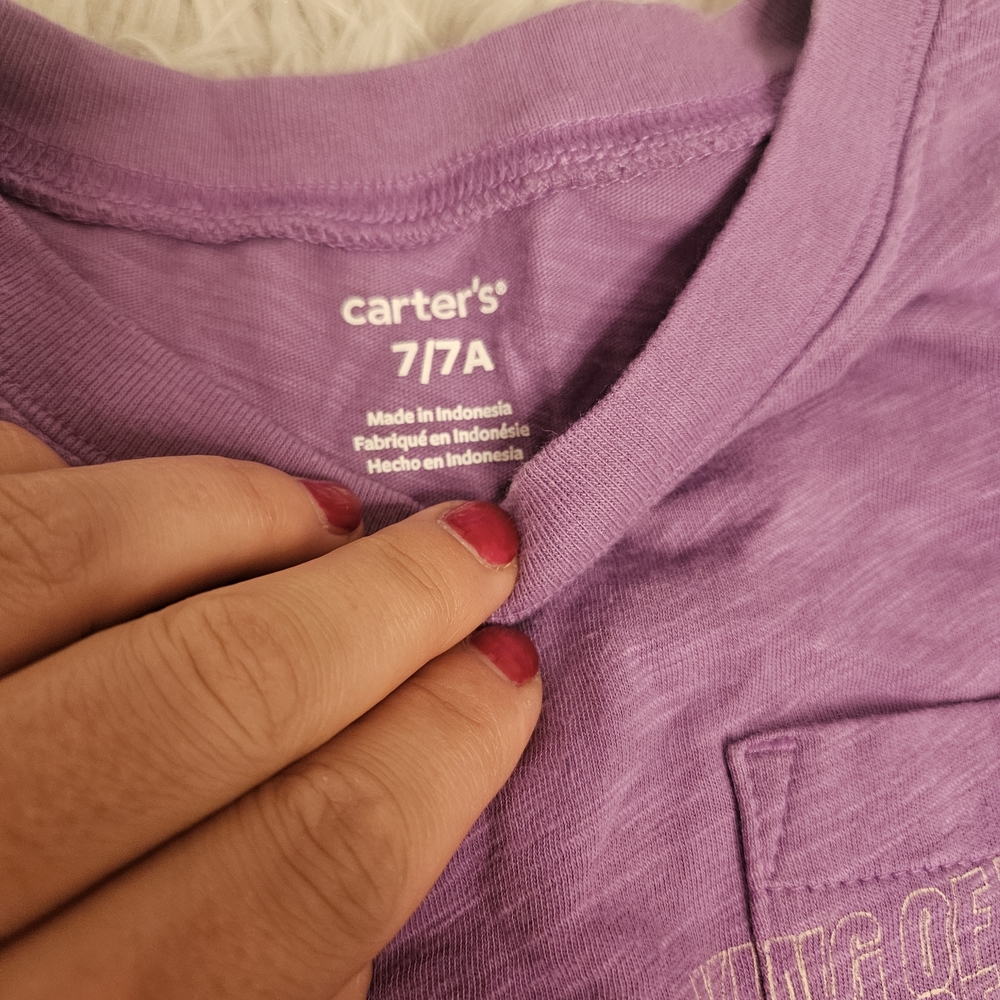TWO Carter's Gray and Purple Kids T-Shirts - Picture 3 of 4
